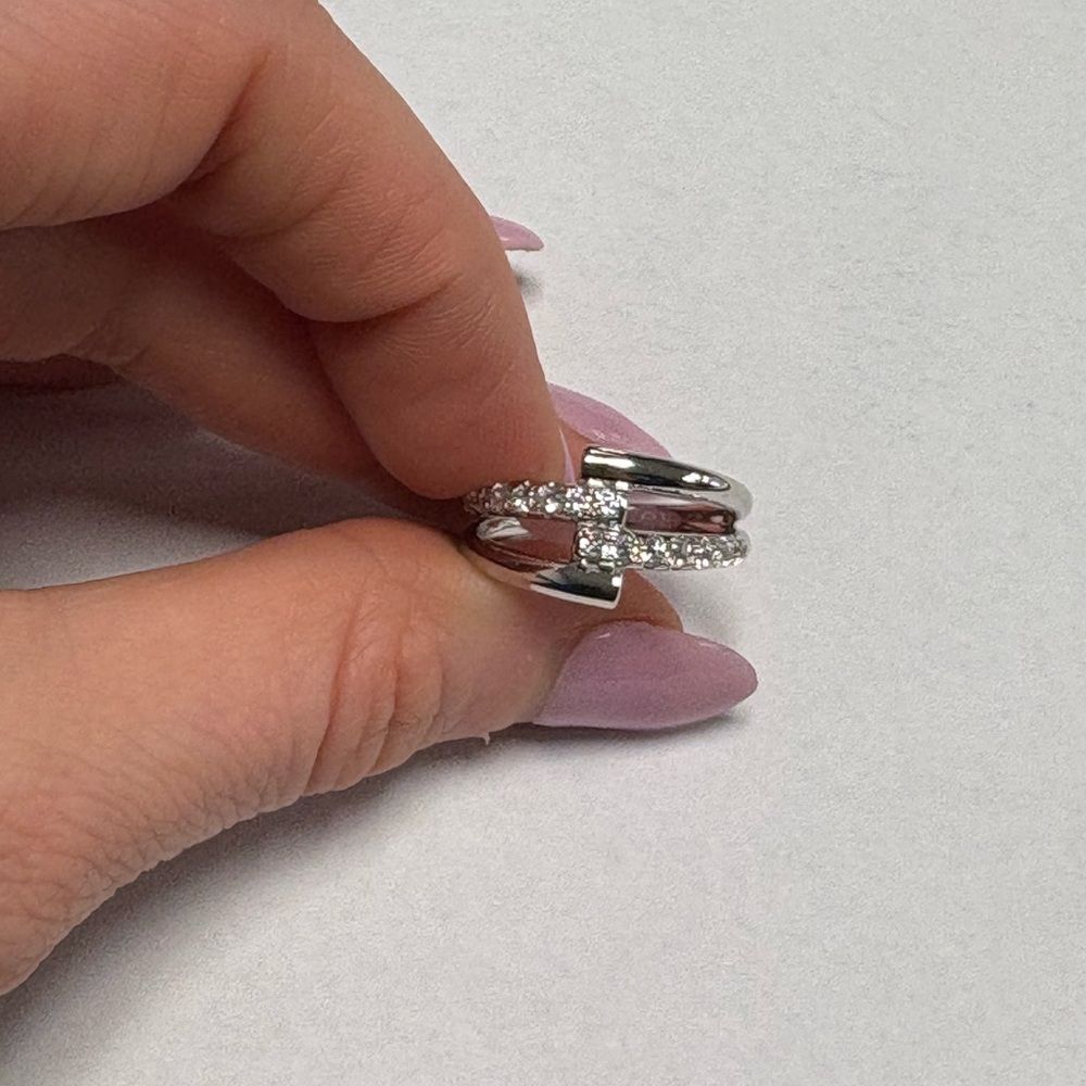Elegant Silver Nail Design Ring